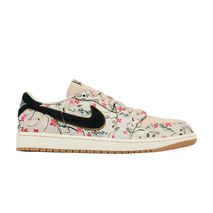 Rui Hachimura x Air Jordan 1 Retro Low OG 'Cranes' — Oatmeal/Jade Smoke/Black