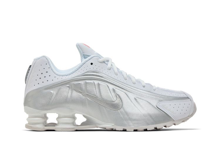 Nike Shox R4 'White Metallic Silver' 2024 — White/White/Bright Crimson/Metallic Silver (2)