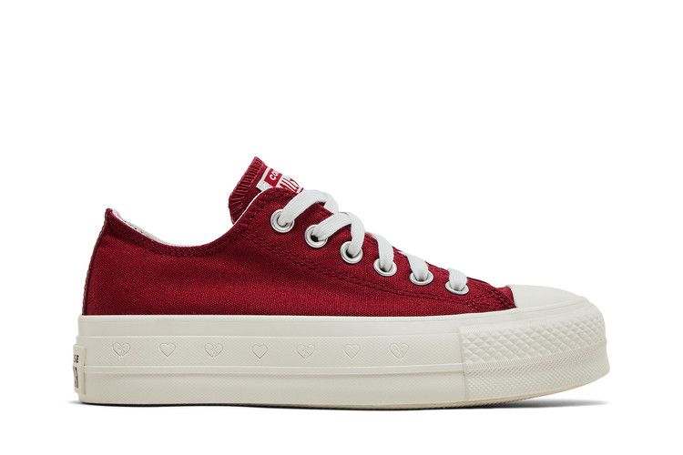 Converse Wmns Chuck Taylor All Star Lift Platform Low 'Valentine's Day 2025' — Park Red/Vintage White/Egret