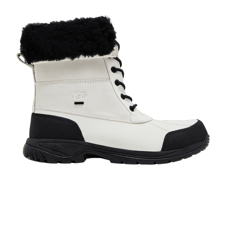 UGG Butte Waterproof Leather Snow Boot 'White Black' — White/Black