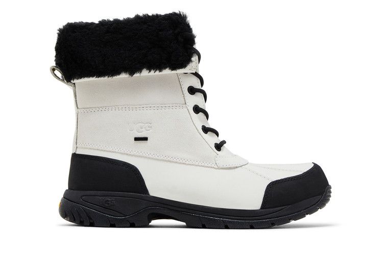 UGG Butte Waterproof Leather Snow Boot 'White Black' — White/Black