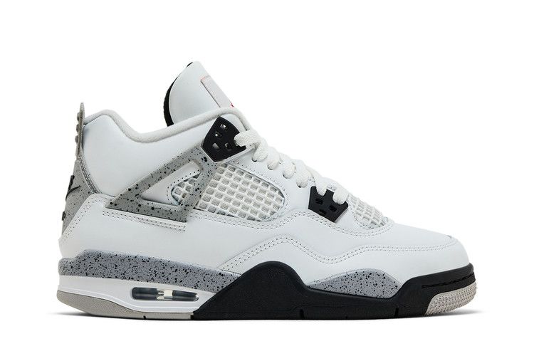 Air Jordan 4 Retro OG GS 'White Cement' 2025 — White/Tech Grey/Black/Fire Red