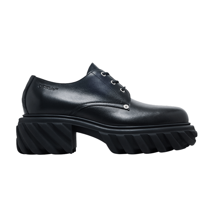 Off-White Exploration Almond Toe Derby 'Black' — Black/Black