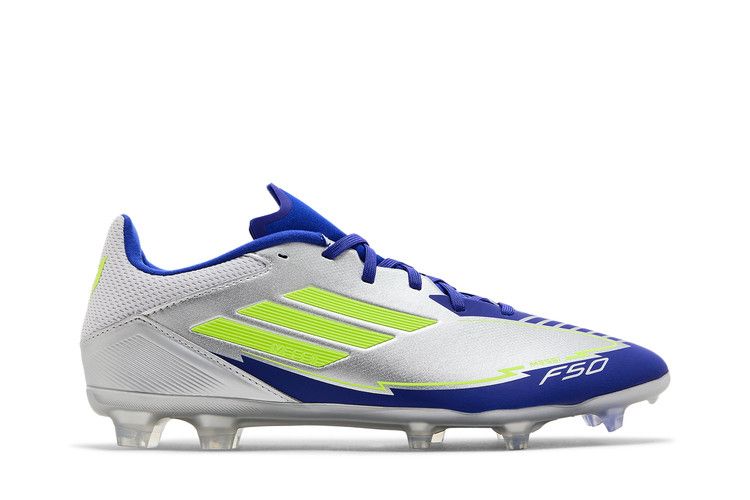 adidas Messi Adizero F50 League FG MG 'La Vida Rapida Pack' — Silver Metallic/Solar Yellow/Lucid Blue