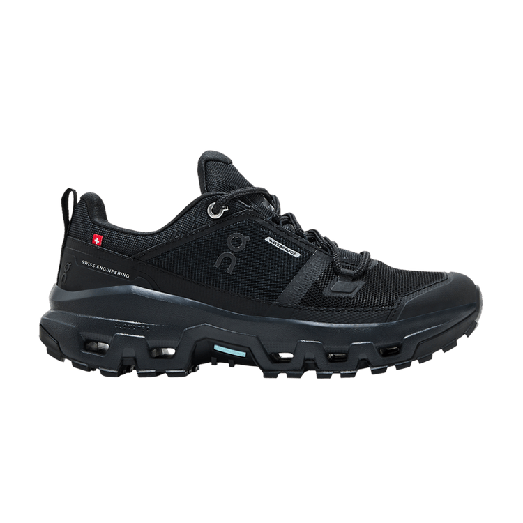 ON Wmns Cloudrock Low Waterproof 'Triple Black' — Black/Black