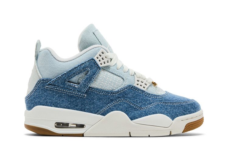 Wmns Air Jordan 4 Retro TEX 'Worn Blue Denim' — Sail/Gum Light Brown/Worn Blue/Sail/Metallic Gold