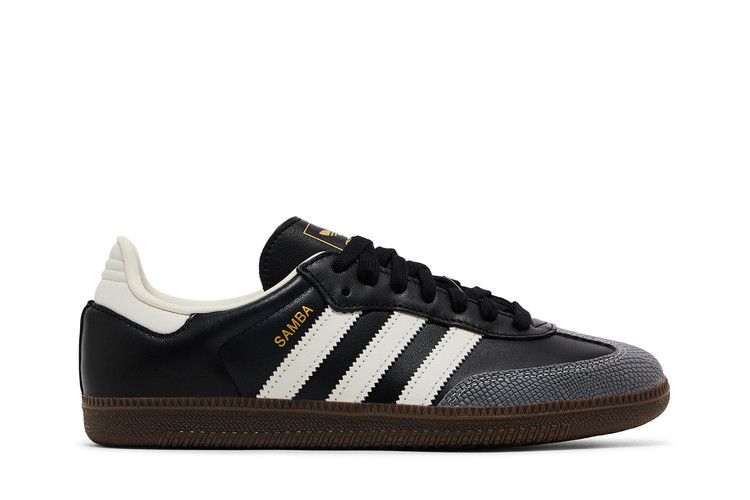 adidas Wmns Samba OG 'Black Off White Snakeskin' — Core Black/Off White/Gold Metallic