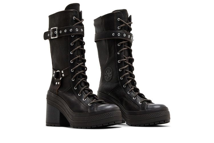 Converse Wmns Chuck 70 De Luxe Heel XX Platform High 'Mudguard Buckles' — Mudguard/Black/Black