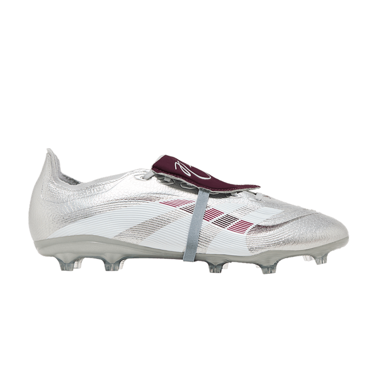 Jude Bellingham x adidas Predator 24 League Foldover Tongue FG MG 'Chrome Dream' — Silver Metallic/Legacy Burgundy/Maroon