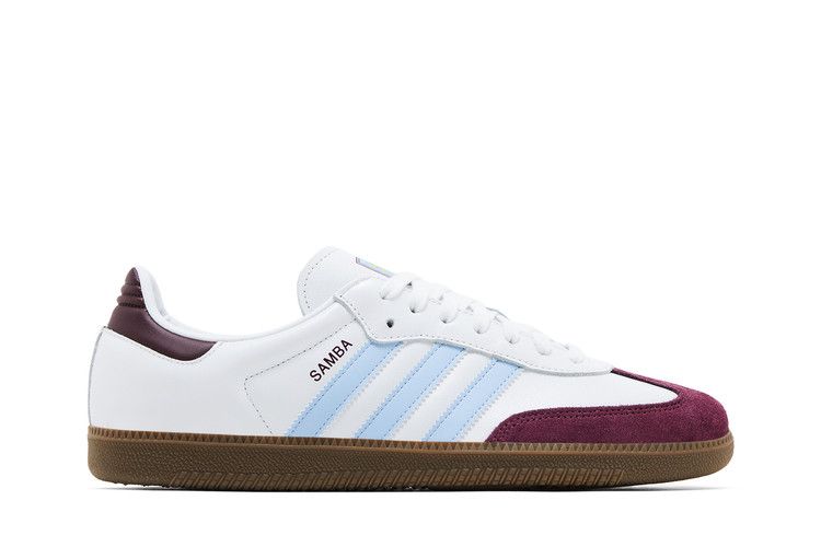 Aston Villa FC x adidas Samba 'Home Kit' — Footwear White/Maroon/Glow Blue