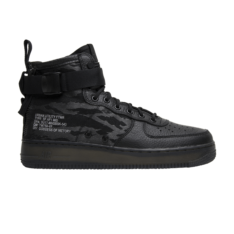 Nike SF Air Force 1 Mid 'Tiger Camo' — Black/Black-Cargo Khaki