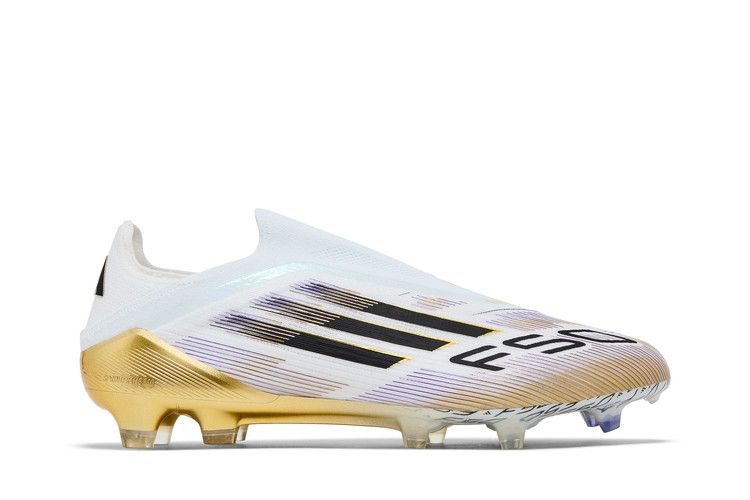 adidas Adizero F50 Elite Laceless FG 'Road to Glory Pack' — Cloud White/Core Black/Gold Metallic