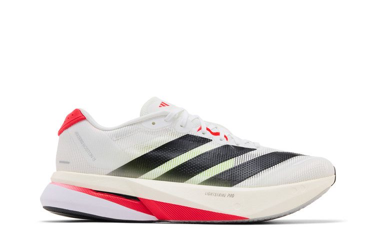 adidas Adizero Boston 13 'White Black Lucid Red' — Cloud White/Core Black/Lucid Red