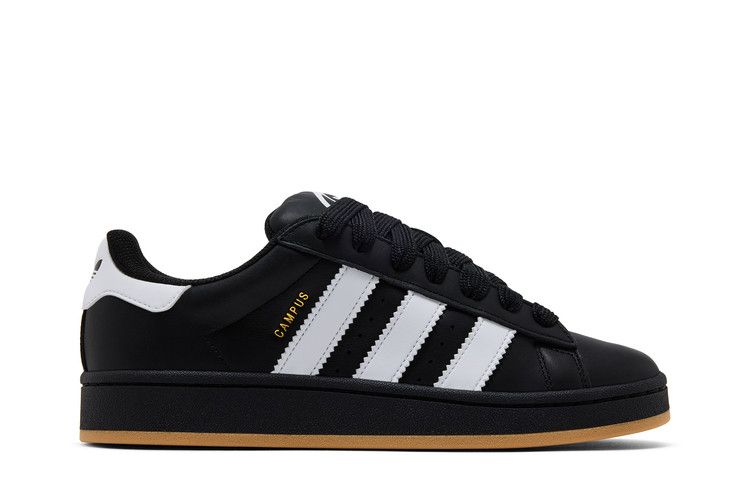 adidas Campus 00s 'Core Black Leather Gum' — Core Black/Cloud White/Cloud White