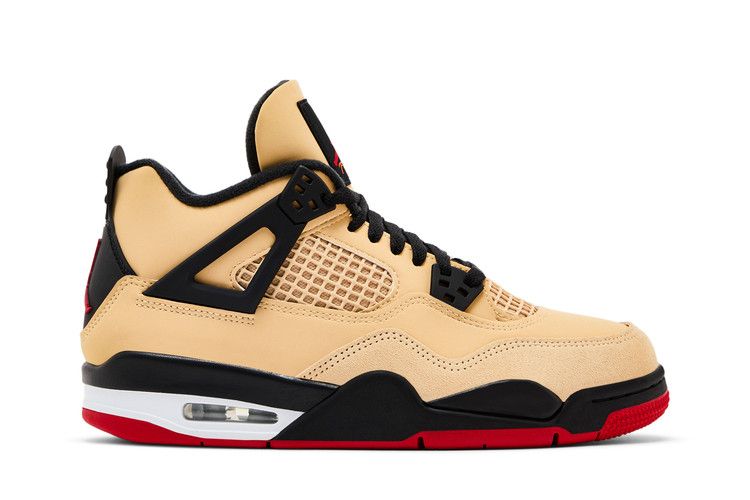 Air Jordan 4 Retro GS 'Pizza' — Sesame/White/Fire Red/Black