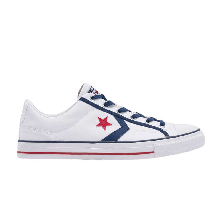 Converse Star Player Low 'White Navy' — White/Navy/Gym Red