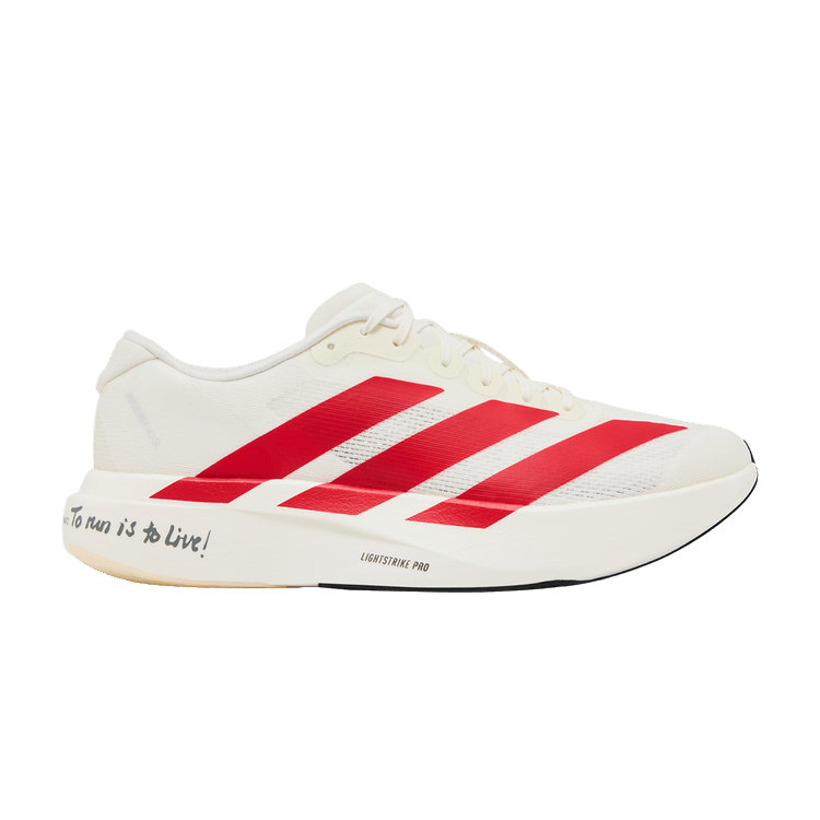adidas Adizero Evo SL 'To Run is to Live!' — Off White/Better Scarlet/Core Black