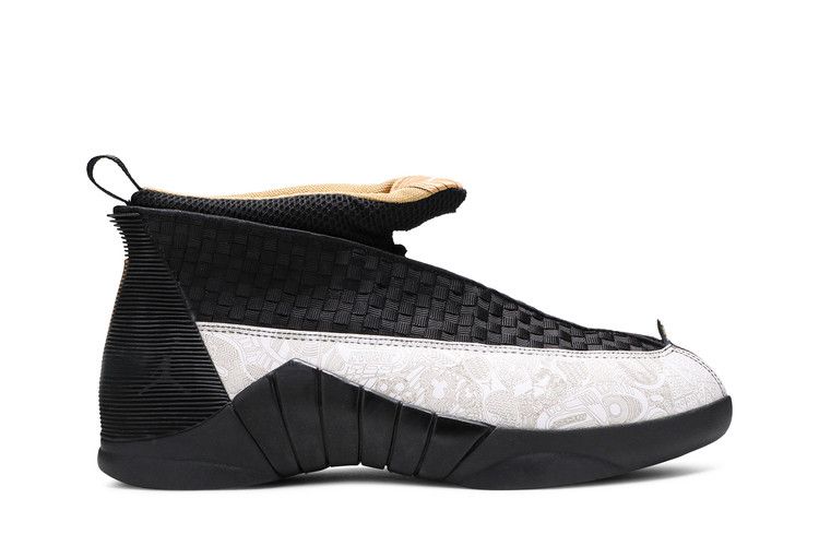 Air Jordan 15 Retro LS 'Laser' — Black/Metallic Gold/White