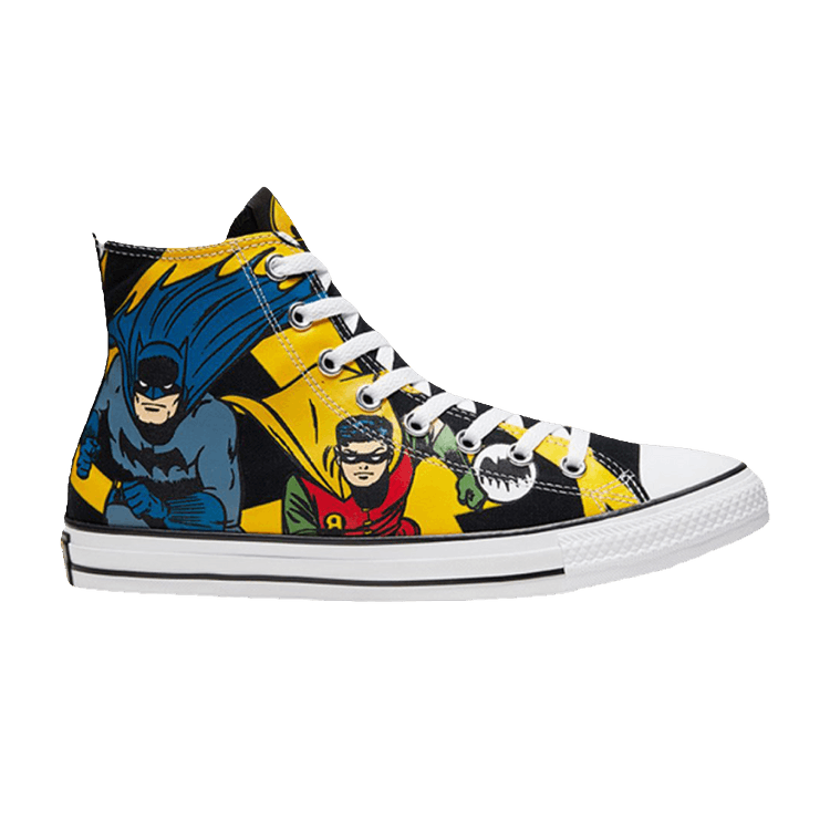 Batman x Converse Chuck Taylor All Star High '80th Anniversary - Issue 164' — Black/White/Lemon Chrome
