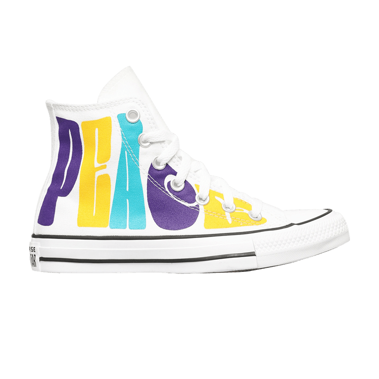 Converse Chuck Taylor All Star High 'Peace Powered' — White/Court Purple/Amarillo
