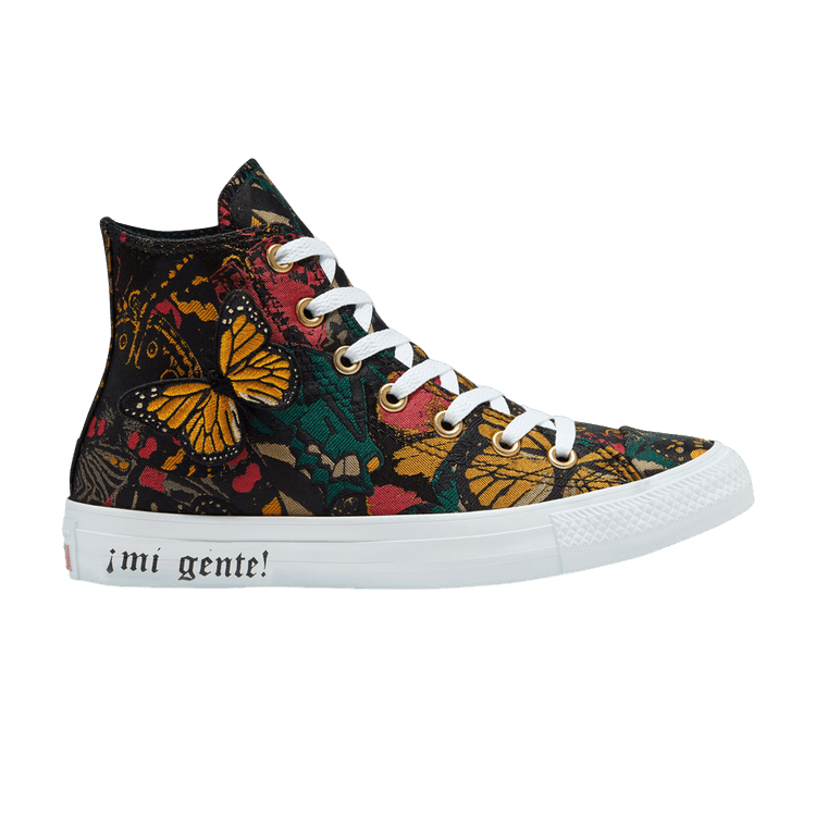 Converse Chuck Taylor All Star High 'Mi Gente Capsule - Las Mariposas' — Black/Carmine Pink/Gold