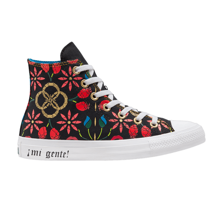 Converse Chuck Taylor All Star High 'Mi Gente Capsule - Floral Otomi Print' — Black/University Red/Cape Blue