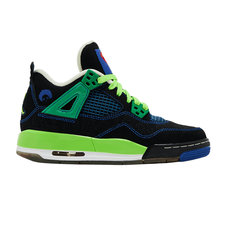 Air Jordan 4 Retro GS 'Doernbecher' — Black/Old Royal/Electric Green/White