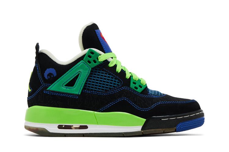 Air Jordan 4 Retro GS 'Doernbecher' — Black/Old Royal/Electric Green/White