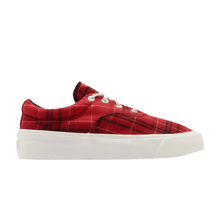 Converse Skid Grip Low 'Twisted Plaid - Haute Red' — Haute Red/Egret/Buttercup