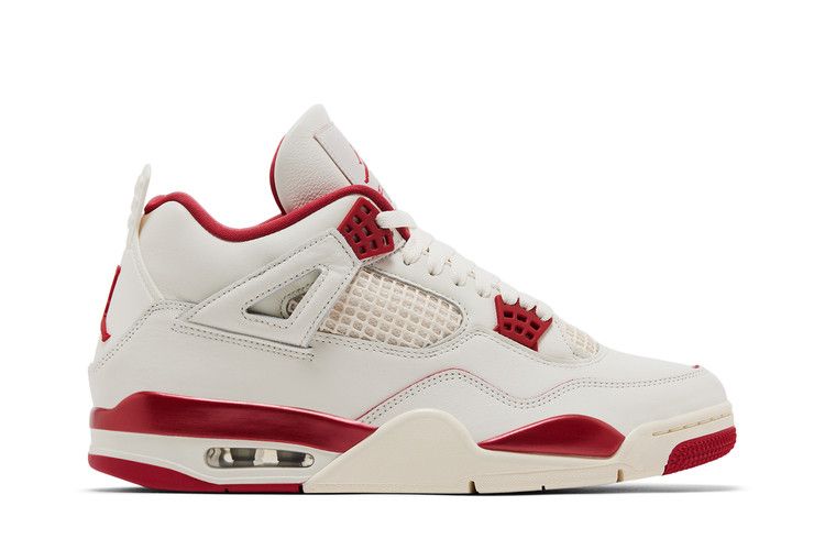Wmns Air Jordan 4 Retro 'Valentine's Day' — Pale Ivory/Sierra Red/Tough Red