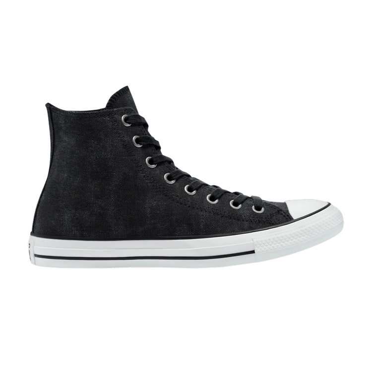 Converse Chuck Taylor All Star High 'Washed Canvas - Black' — Black/Black/Egret