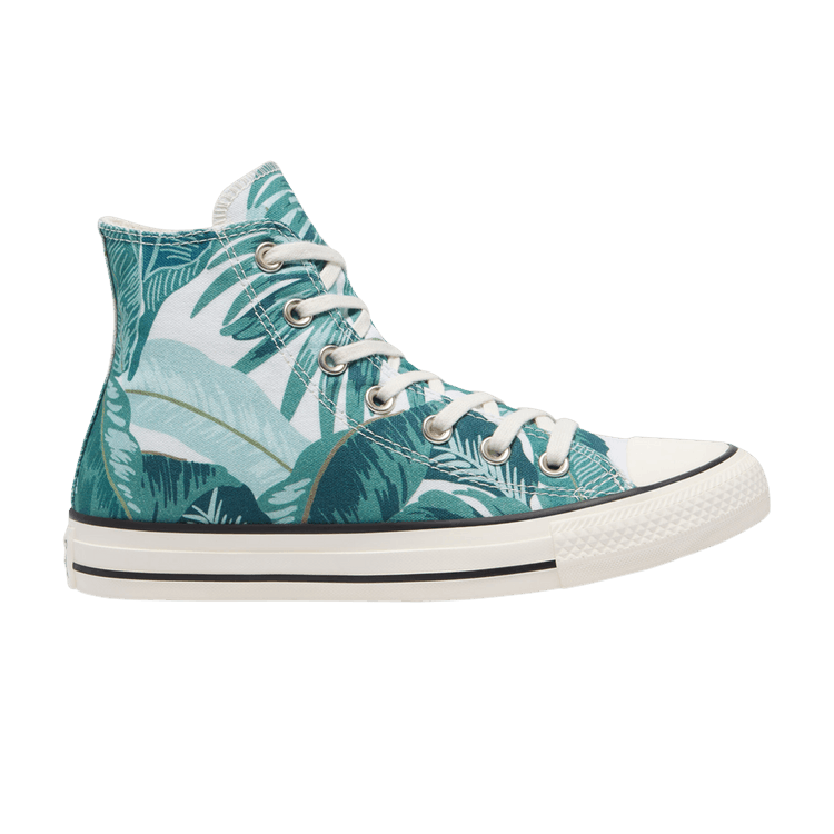 Converse Chuck Taylor All Star High 'Jungle Scene - Green Floral Print' — Egret/Green/Black