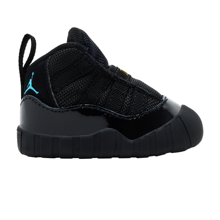 Air Jordan 11 Retro Crib Bootie 'Gamma Blue' — Black/Gamma Blue/Black/Varsity Maize