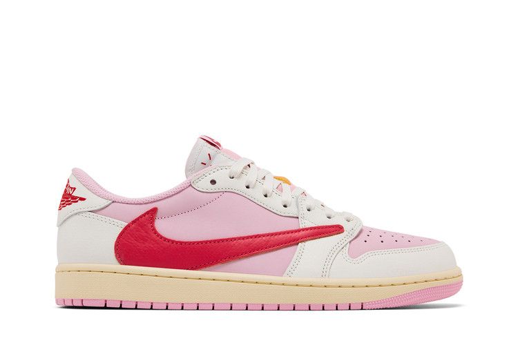 Travis Scott x Air Jordan 1 Retro Low OG 'Sail Tropical Pink' — Sail/Tropical Pink-Shy Pink-Muslin