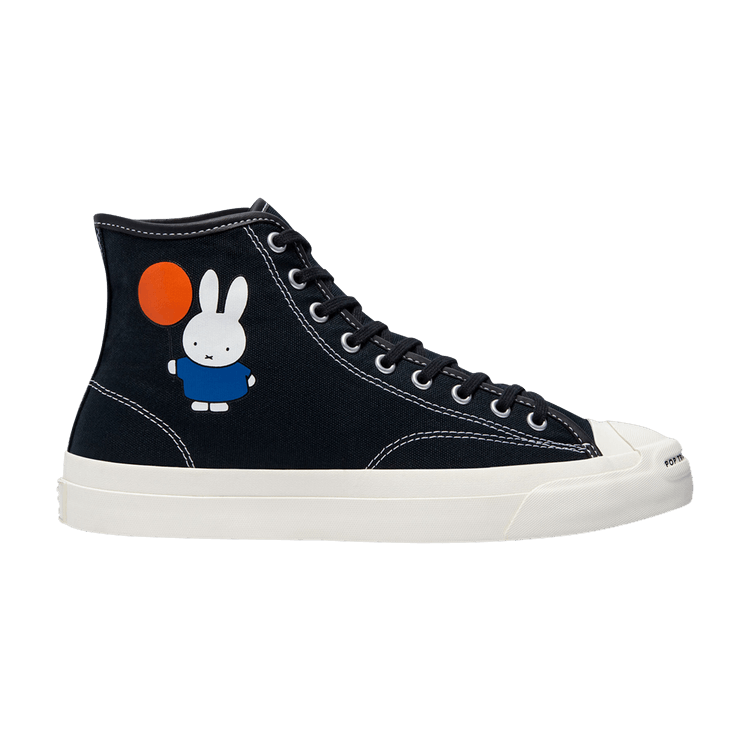 POP Trading Company x Converse Jack Purcell Pro High 'Miffy - Black' — Black/Egret/Egret