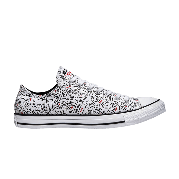 Keith Haring x Converse Chuck Taylor All Star Low 'Dancing Figures Allover Print' — White/Black/Red