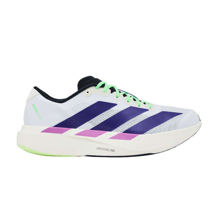 adidas Adizero Evo SL 'Footwear White Collegiate Purple Lime Burst' — Footwear White/Collegiate Purple/Lime Burst