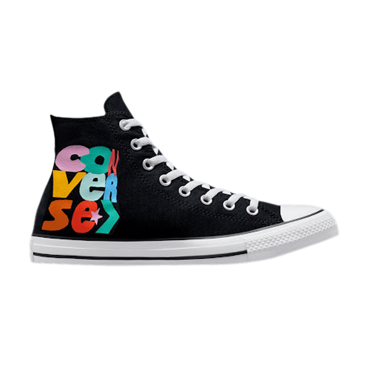 Converse Chuck Taylor All Star High 'Smiley Floral Print - Black' — Black/White/Light Dew