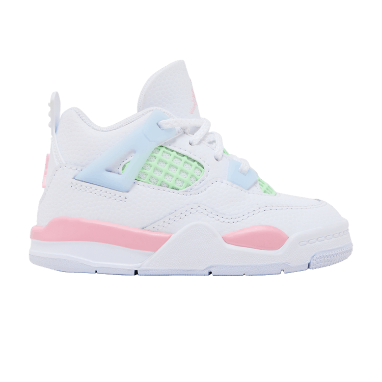 Air Jordan 4 Retro TD 'Valentine's Day' — White/Medium Soft Pink/Half Blue/Vapor Green
