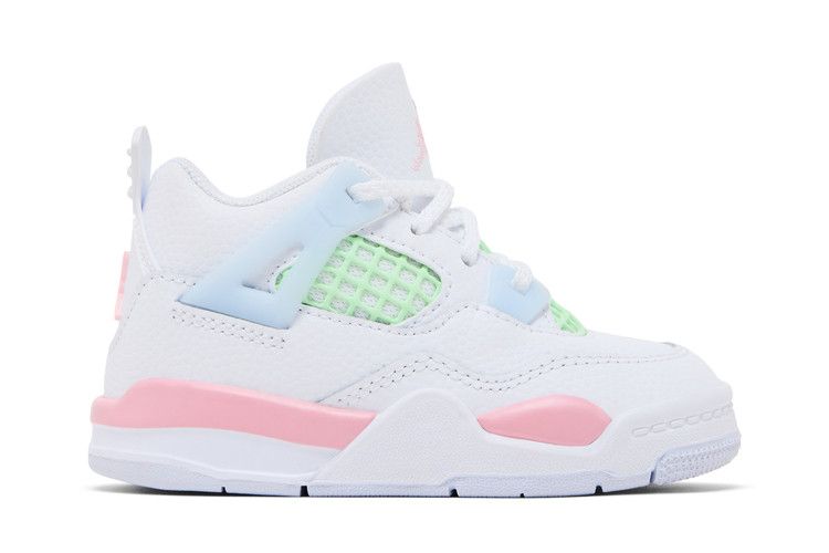 Air Jordan 4 Retro TD 'Valentine's Day' — White/Medium Soft Pink/Half Blue/Vapor Green