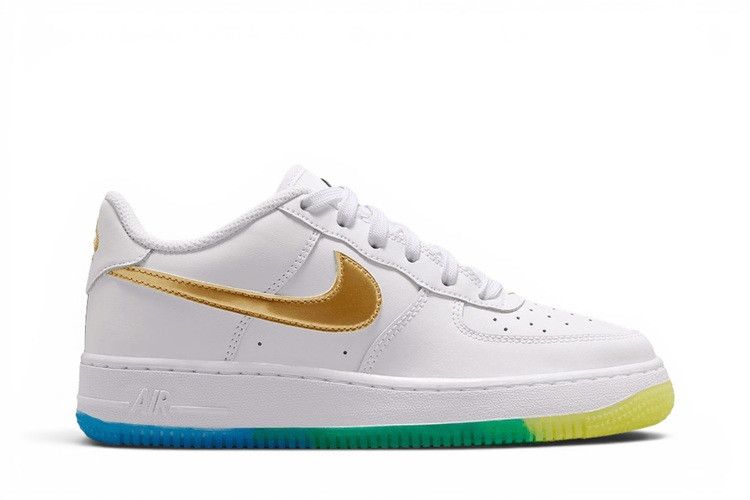 Nike Air Force 1 GS 'White Soar Sonic Yellow' — White/Soar/Sonic Yellow/Metallic Gold (2)