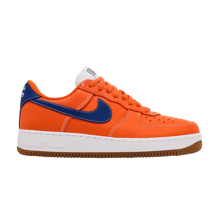 Nike Air Force 1 Low Retro PRM 'Knicks' — Safety Orange/White/Gum Medium Brown/Rush Blue