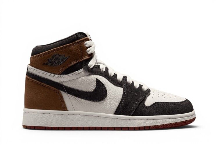 Air Jordan 1 High OG GS 'Love The Game' — Shadow Brown/Soft Pearl/Light British Tan/Pale Ivory/Muslin/Team Red
