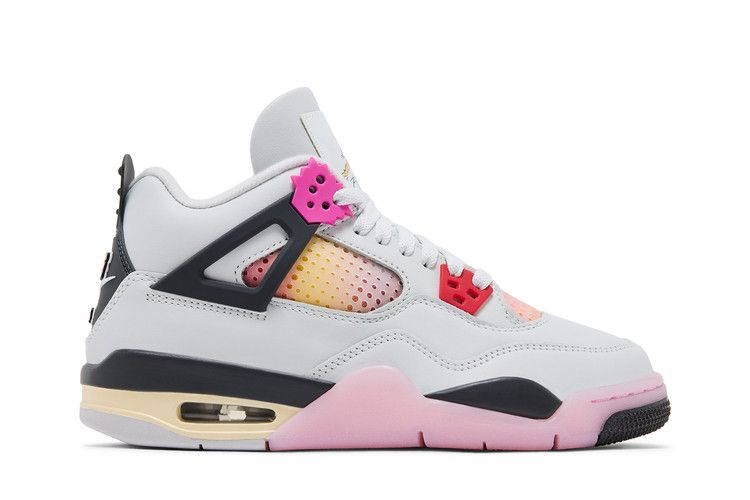 Air Jordan 4 Retro GS 'Comic' — Off White/Anthracite/Neutral Grey/Fire Pink/Light Arctic Pink/Muslin