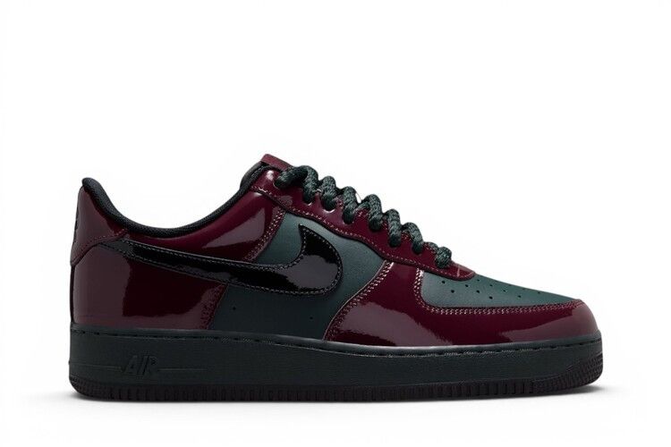 Nike Air Force 1 Low Patent 'Beef And Broccoli' — Black Spruce/Burgundy Crush-Black (2)