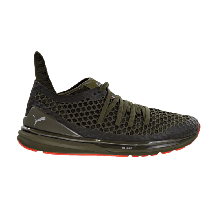Puma Ignite Limitless Netfit 'Olive Night' — Olive Night/Cherry Tomato