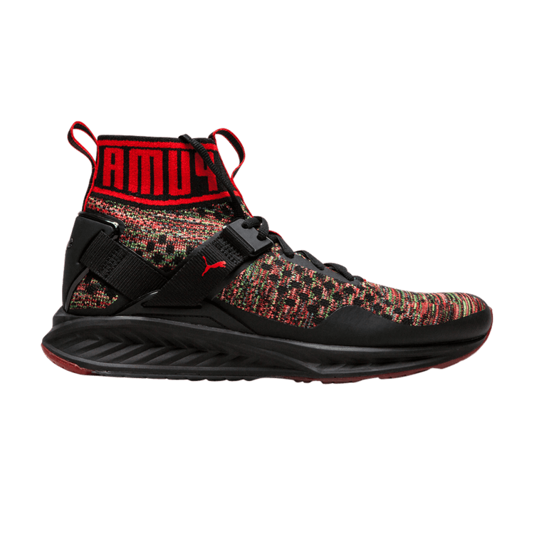 Puma Ignite Evoknit 'Multicolor' — Black/Red