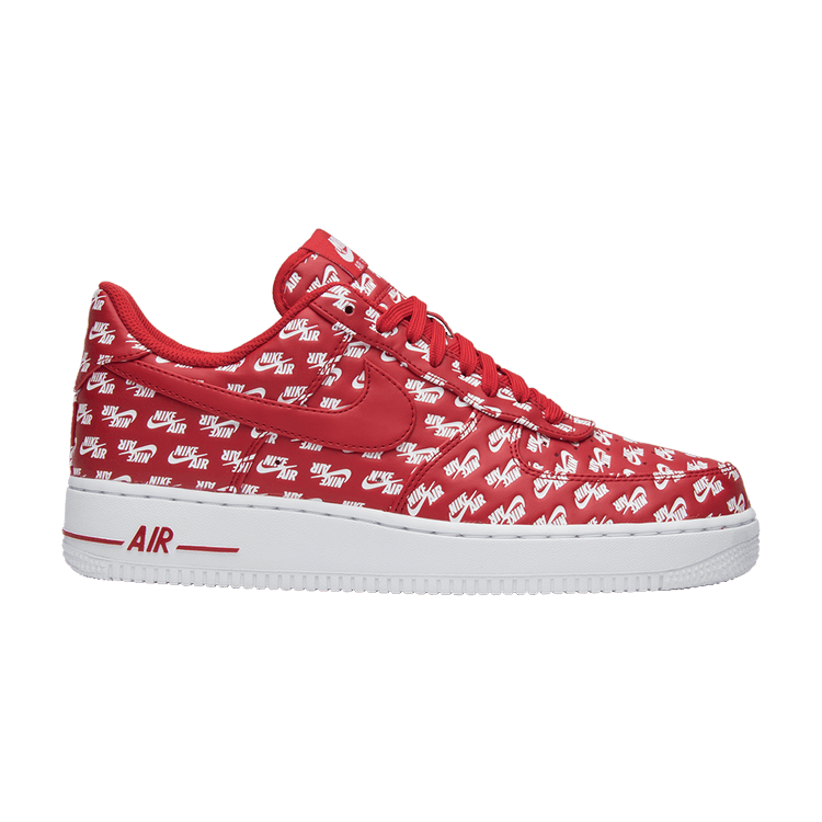 Nike Air Force 1 Low 07 QS 'All Over Logo Red' — Red/White