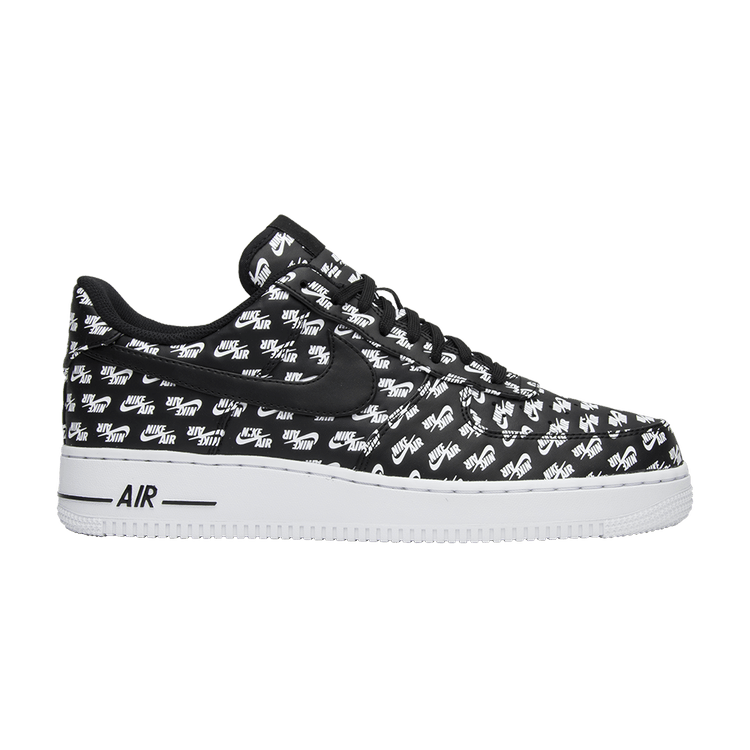 Nike Air Force 1 Low '07 QS 'All Over Logo Black' — Black/White