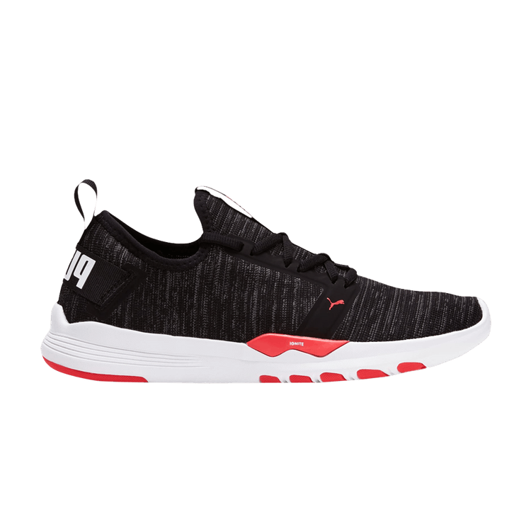 Puma Wmns Ignite Contender Knit 'Black Energy Red' — Black/Energy Red/White